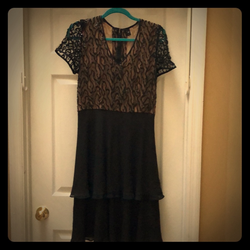 Black AKRIS vintage dress sequin top